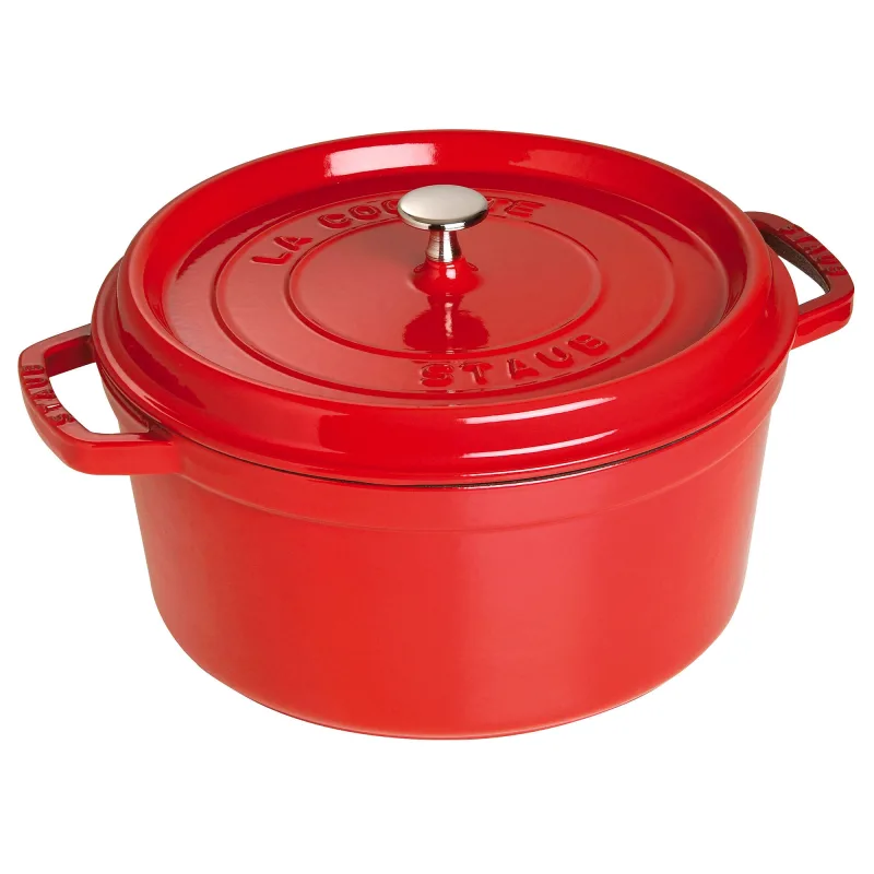 Staub La Cocotte rund støbejernsgryde 28 cm / 6,7 liter, kirsebærrød