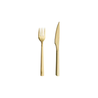 Raw steaksæt 8 dele - Guld
