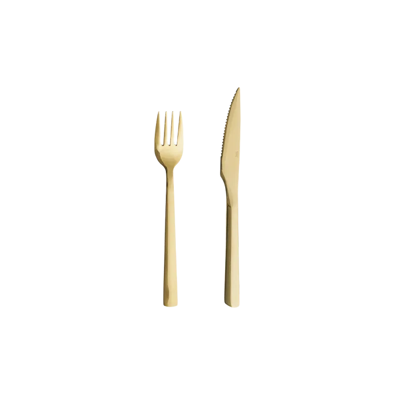Raw steaksæt 8 dele - Guld