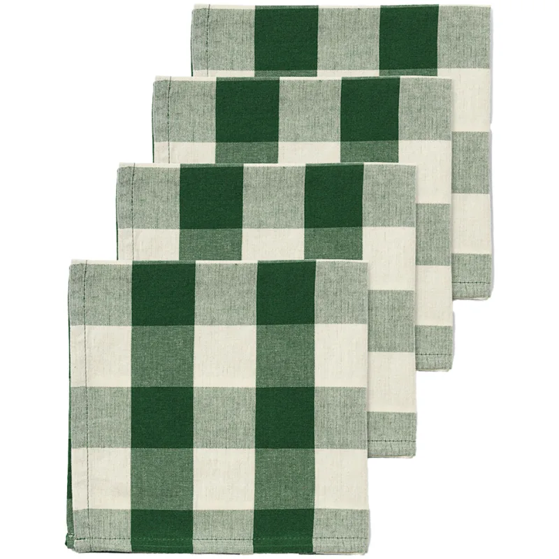 Midnatt Elsa servietter 40×40 cm, grøn/beige, 4-pak