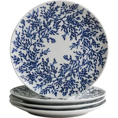 Götefors porslin Myrten tallerken, 21 cm, blå, 4-pak