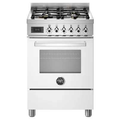 Bertazzoni PRO64L1EBIT Professional gaskomfur med ovn, 60 cm, hvid