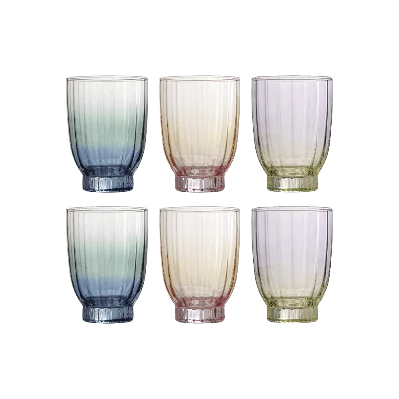 Nicoline multifarvede glas 6 stk. (33 cl)