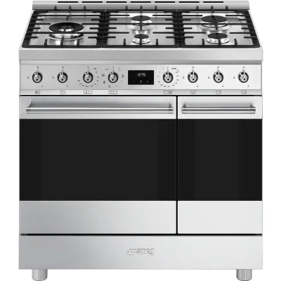 Smeg C92GMX2 Classic Gaskomfur med 2 ovne, 90 cm, rustfrit stål