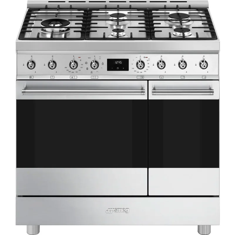 Smeg C92GMX2 Classic Gaskomfur med 2 ovne, 90 cm, rustfrit stål
