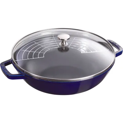 Staub Wok med glaslåg 30 cm, mørkeblå