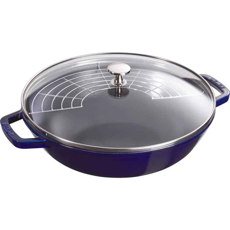 Staub Wok med glaslåg 30 cm, mørkeblå
