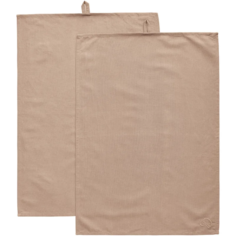 Decotique Sienna viskestykke hør 70 × 50 cm 2-pak, taupe