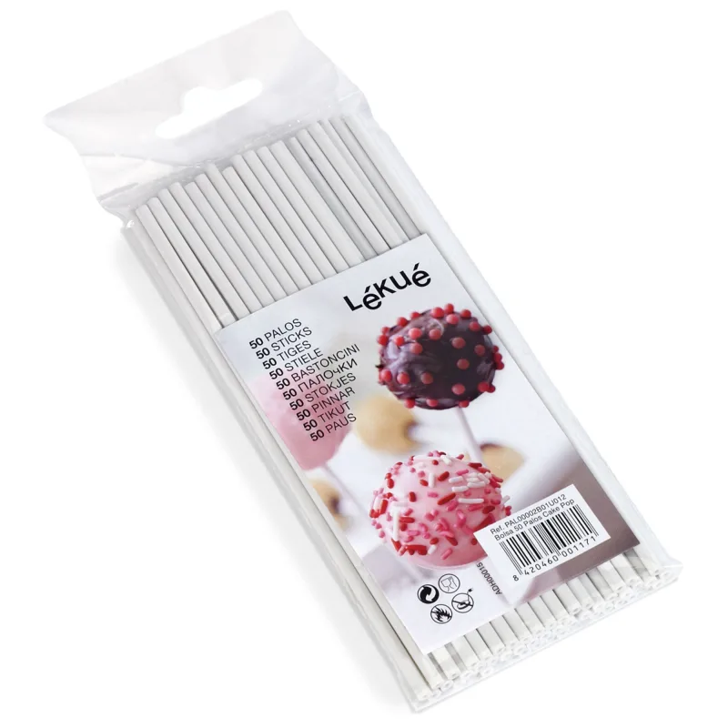 Lékué Cake Pops-pinde 50 stk, hvid