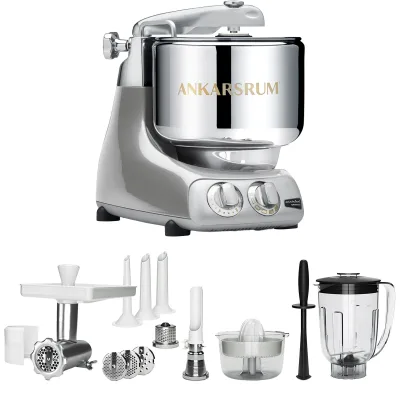 Ankarsrum AKM 6230 Køkkenmaskine + Deluxe Pakke, Sølv
