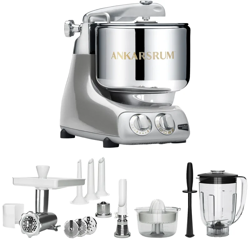 Ankarsrum AKM 6230 Køkkenmaskine + Deluxe Pakke, Sølv