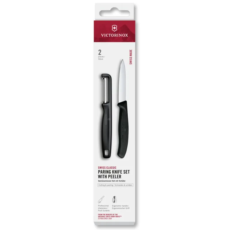 Victorinox Swiss Classic kartoffelskræller og urtekniv, sort