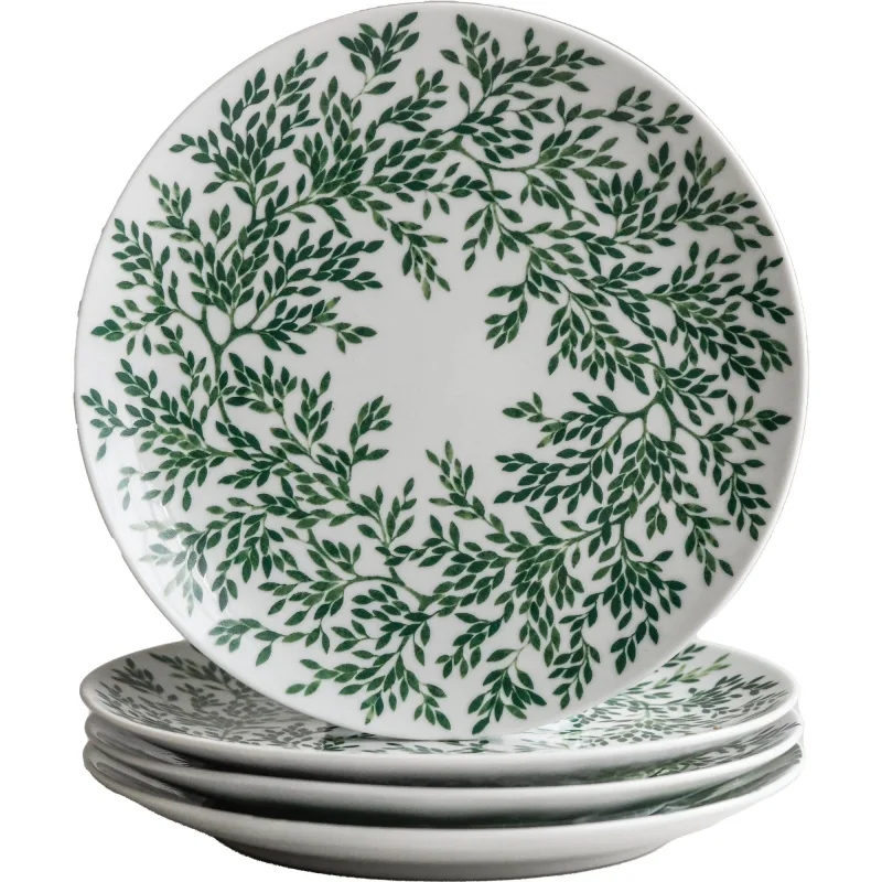 Götefors porslin Myrten tallerken, 21 cm, grøn, 4-pak