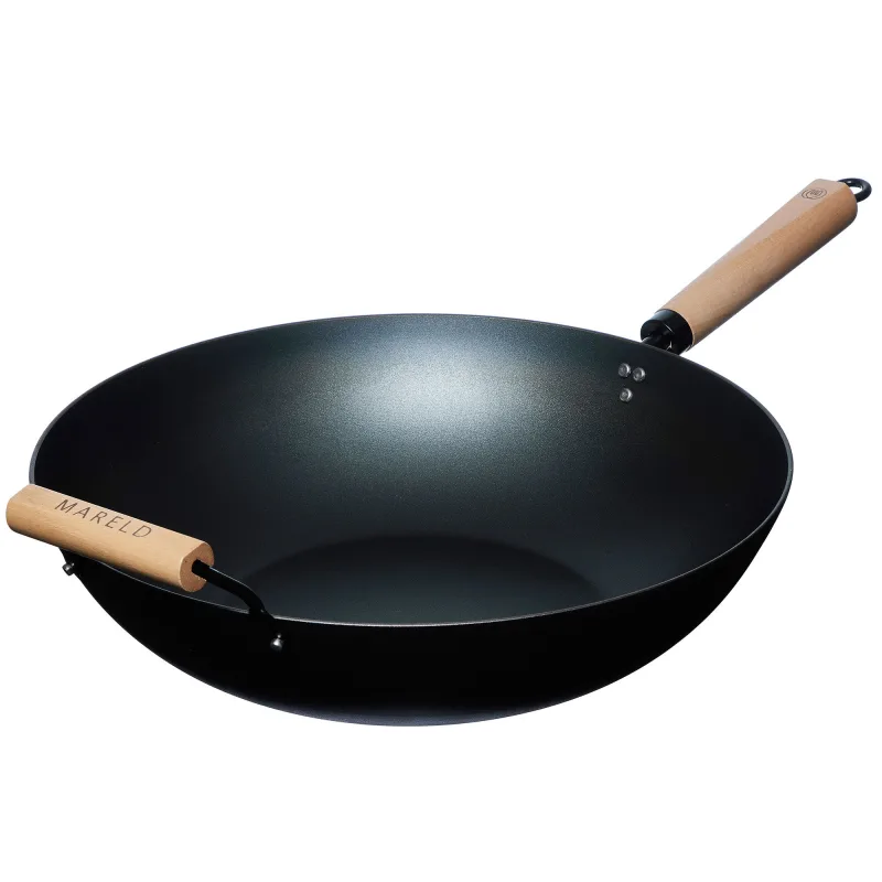 Mareld Wok 36 cm, Forbrændt kulstål
