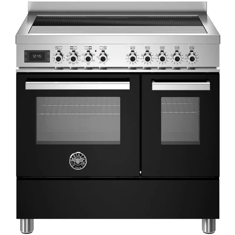 Bertazzoni PRO95I2ENET Professional induktionskomfur med dobbeltovn, 90 cm, sort