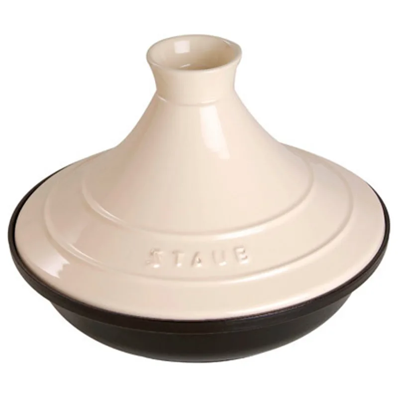 Staub Tajinegryde 20 cm, cremefarvet
