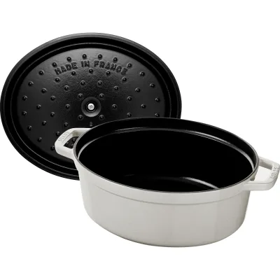 Staub La Cocotte oval støbejernsgryde 23 cm / 2,35 liter, white truffle