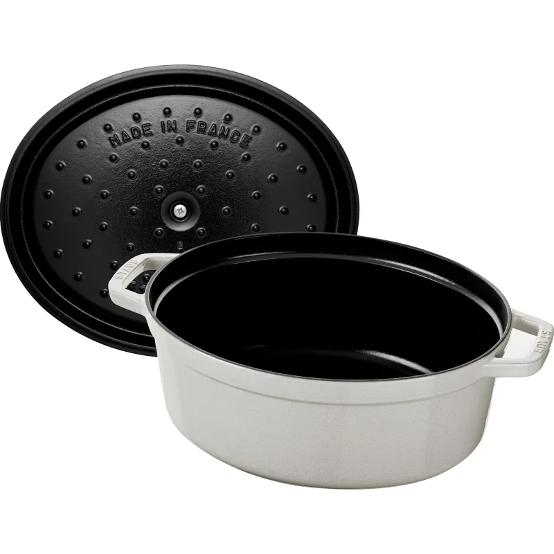 Staub La Cocotte oval støbejernsgryde 23 cm / 2,35 liter, white truffle