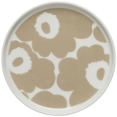 Marimekko Unikko tallerken, 13,5 cm., hvid/beige