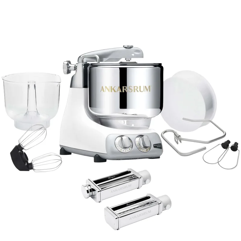 Ankarsrum Assistent Original AKM 6230 køkkenmaskine og pastakit, mineral white