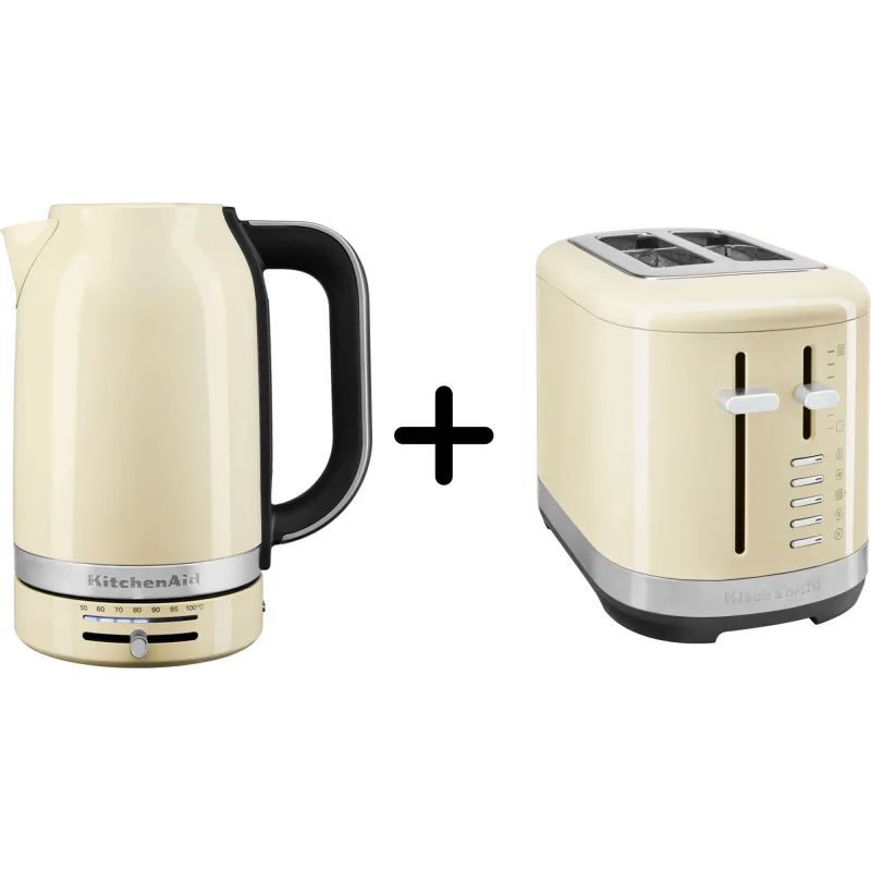 Kitchenaid 5KMT2109 Brødrister + 5KEK1701 Elkedel, almond cream