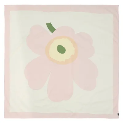 Marimekko Unikko bordservise 140 x 140 cm, hvid/rosa
