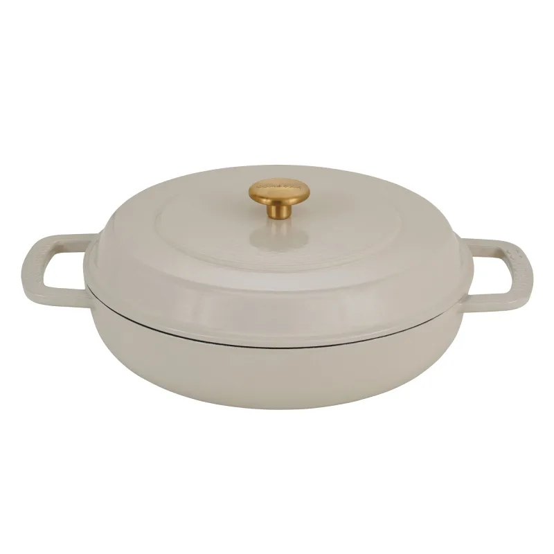 Combekk Lav gryde med låg 28 cm/5 liter, sand