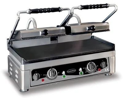 dobbelt klemgrill - combisteel - Rillet top/glat bund