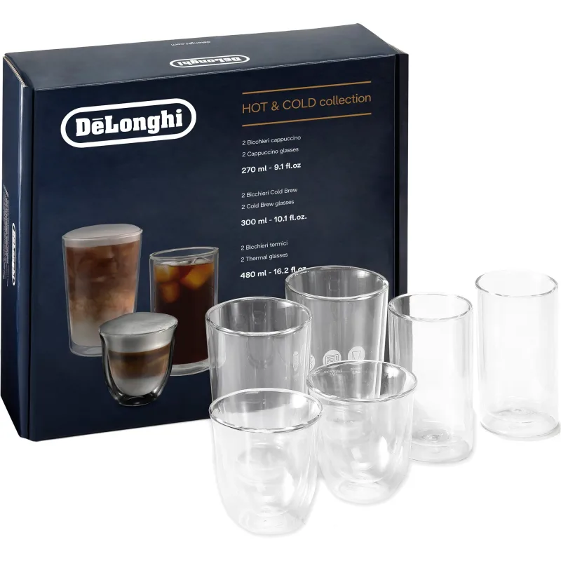 Delonghi Dobbeltvæggede glas, 6-pak