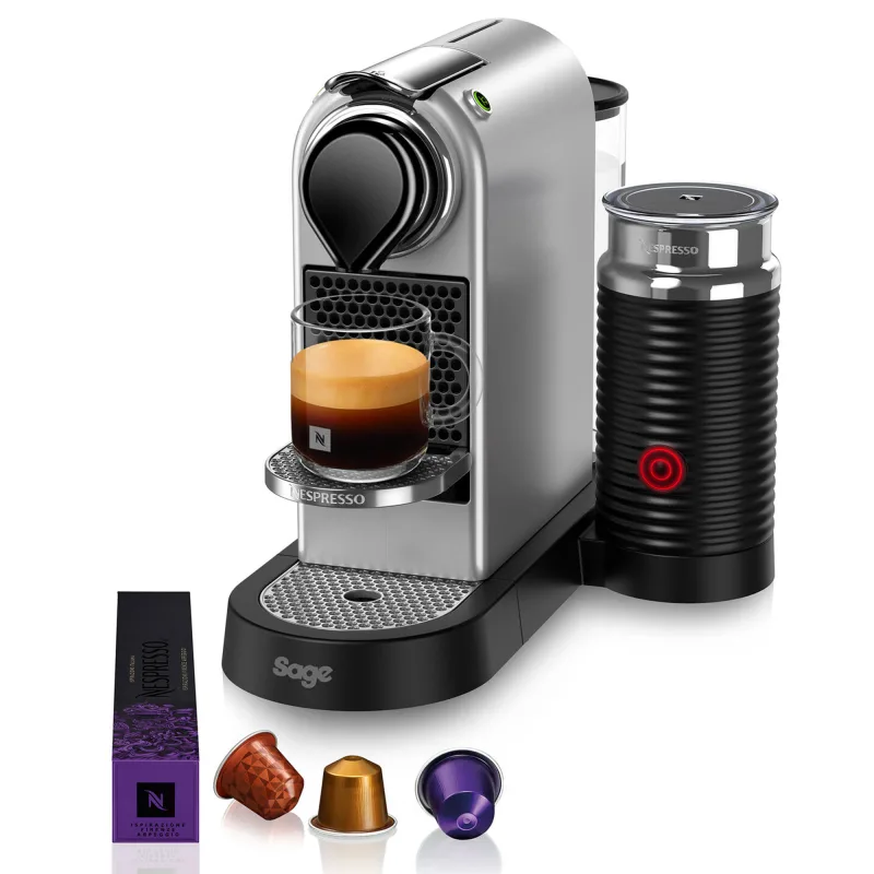 Nespresso by Sage SEC 660 CitiZ & Milk kapselmaskine med mælkeskummer, sølv