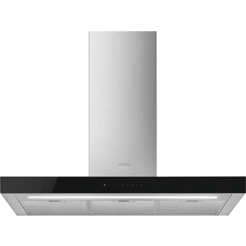 Smeg KBT9L4VN vægmonteret emhætte 90 cm, rustfrit stål/glas