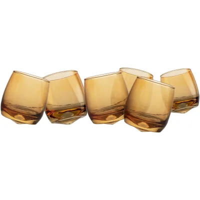 Sagaform tumbler med rund bund 6-pak, amber