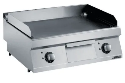 Stegeplade EVO700 glat/rillet elektrisk Krom 730x540mm Zanussi