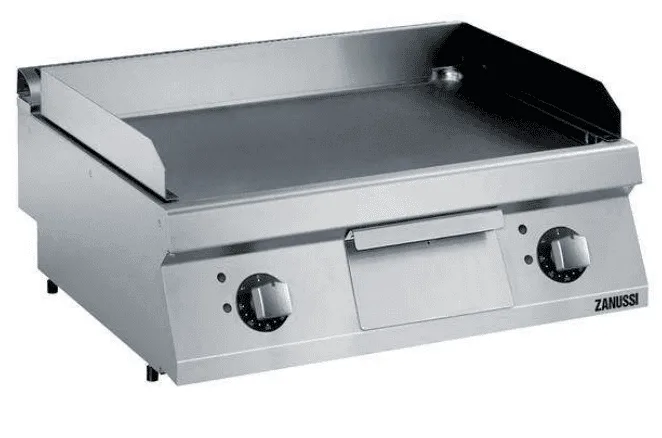 Stegeplade EVO700 glat/rillet elektrisk Krom 730x540mm Zanussi