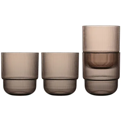 Sagaform Billi Vandglas, brun, 4 stk.