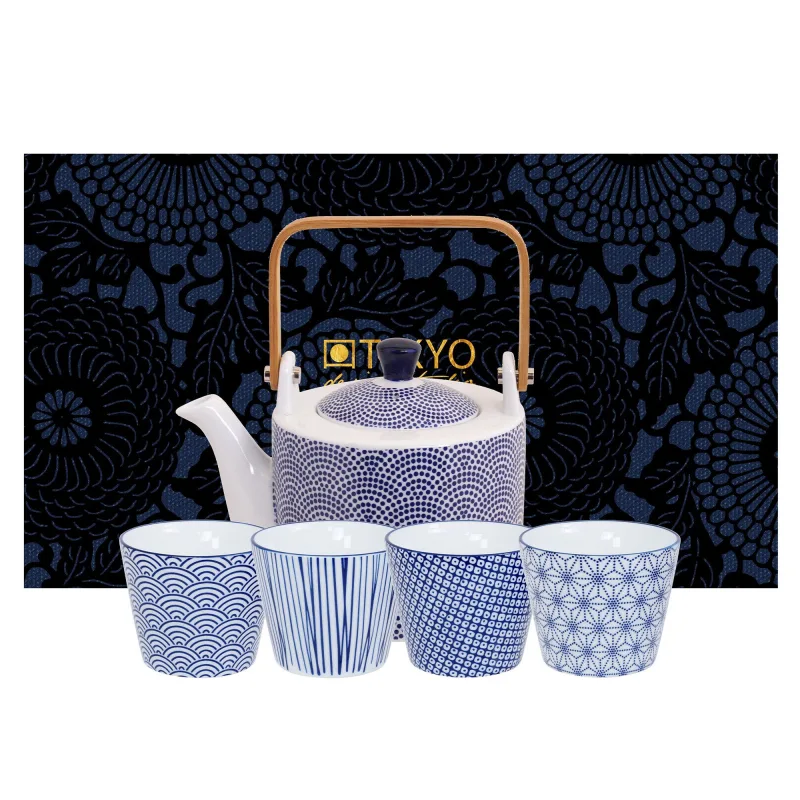 Tokyo design studio Nippon Blue sæt med tekande og krus