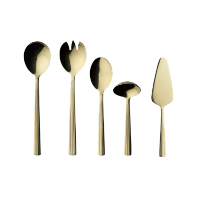Raw serveringssæt 5 dele - Champagne guld