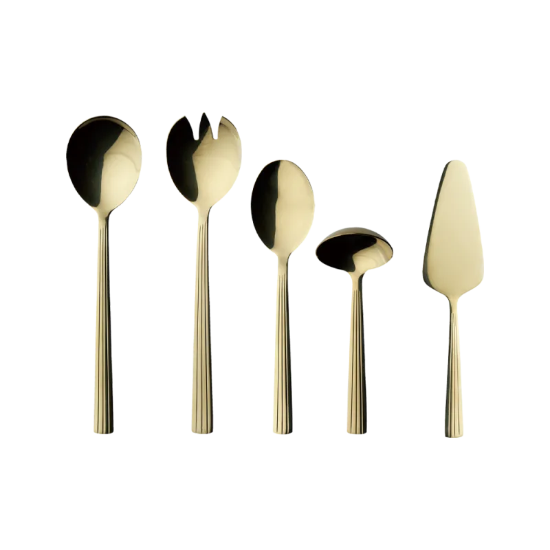 Raw serveringssæt 5 dele - Champagne guld