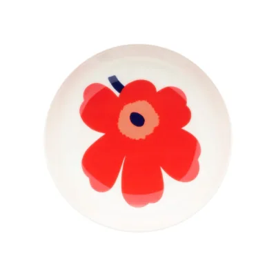 Marimekko Unikko skål 13 cm, hvid/rød/blå