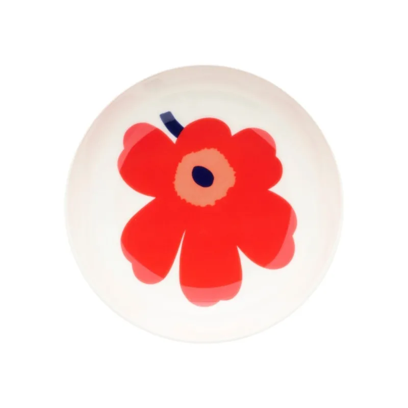 Marimekko Unikko skål 13 cm, hvid/rød/blå
