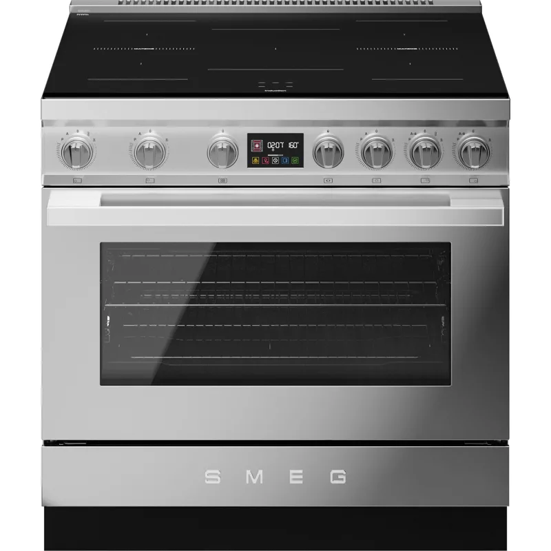 Smeg Portofino CPF90I1PX2 induktionskomfur med ovn, 90 cm, rustfrit stål