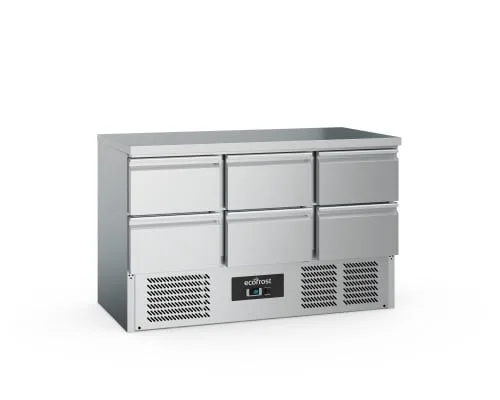 saladette 6 skuffer fasttop