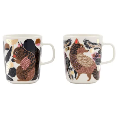Marimekko Kurre Ketunmarja krus 2,5 dl 2-pak, flerfarvet/guld