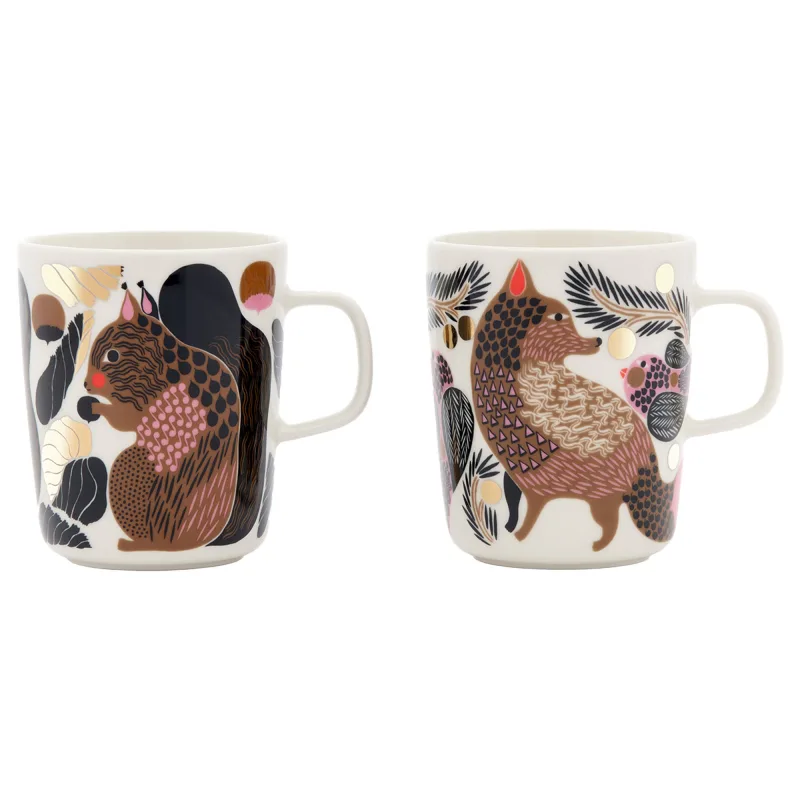 Marimekko Kurre Ketunmarja krus 2,5 dl 2-pak, flerfarvet/guld