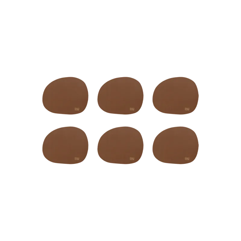 Raw silikone coasters glasbrikker 6-pak - Mocca