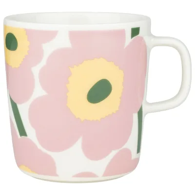 Marimekko Unikko kop 4 dl, rosa/hvid