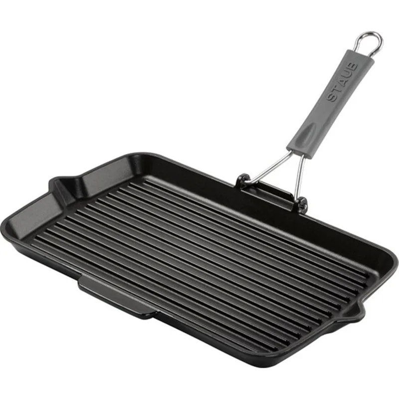 Staub Grillpande i støbejern 34 x 21 cm, sort