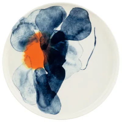 Marimekko Valssi tallerken 25 cm, white/blue/orange