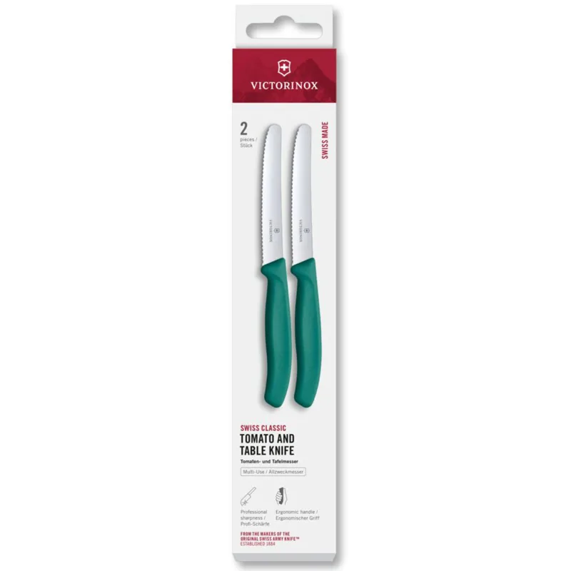 Victorinox Swiss Classic tomatkniv 11 cm 2-pak, grøn