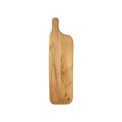 Raw Teak skærebræt med håndtag - 50x14 cm